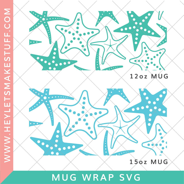 Starfish Mug Wrap Sublimation Hey Let's Make Stuff 