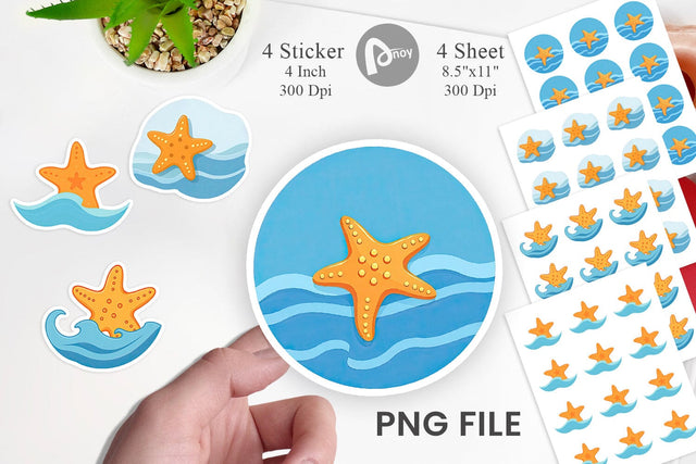 Starfish Sticker Sublimation artnoy 