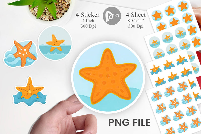 Starfish Sticker Sublimation artnoy 