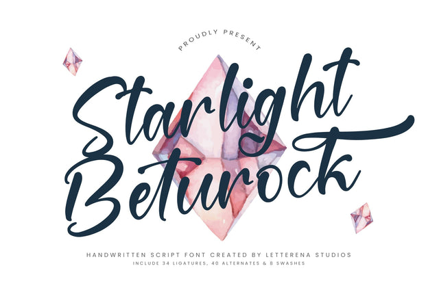 Starlight Beturock - Handwritten Script Font Font Letterena Studios 
