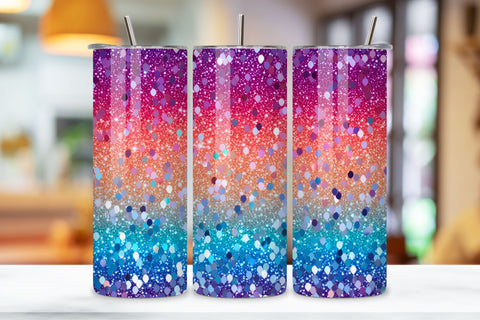 Starlight Spectrum Glitter Tumbler wrap, Seamless Wrap PNG Sublimation FloridPrintables 