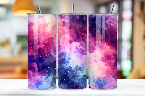 Starlit Nebula Luster Ombre Tumbler Wrap, seamless wrap png Sublimation FloridPrintables 
