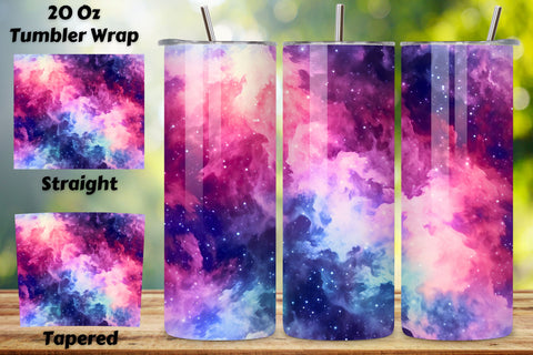 Starlit Nebula Luster Ombre Tumbler Wrap, seamless wrap png Sublimation FloridPrintables 