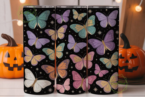 Starry Butterflies 20oz Tumbler Wrap Sublimation PixelChick 