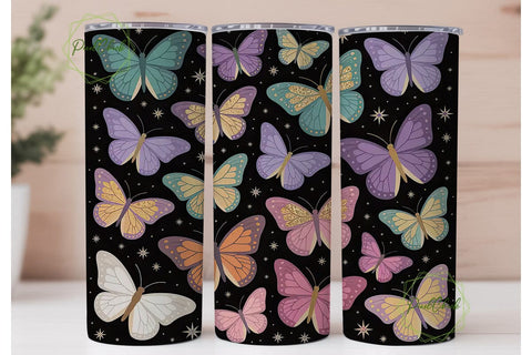 Starry Butterflies 20oz Tumbler Wrap Sublimation PixelChick 