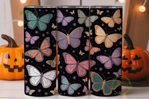 Starry Butterflies 20oz Tumbler Wrap Sublimation PixelChick 