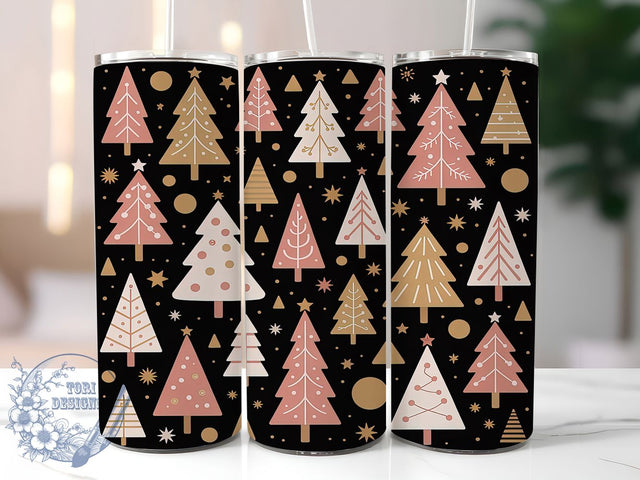 Starry Christmas Tree Tumbler, Stars Pattern, Holiday Wrap, Festive Design, 20oz Tumbler, Winter Sublimation, Xmas Gift Sublimation ToriDesigns 