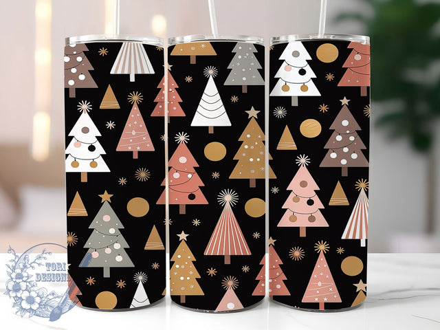 Starry Christmas Tree Tumbler, Stars Pattern, Holiday Wrap, Festive Design, 20oz Tumbler, Winter Sublimation, Xmas Gift Sublimation ToriDesigns 