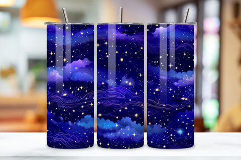 Starry Constellations Tumbler Wrap | Seamless Wrap Design, Galaxy Tumbler Design for 20oz Tumblers, Tumbler Wrap, Sublimation Design, Can be used for Sublimation & More! Stars, Space Sublimation FloridPrintables 