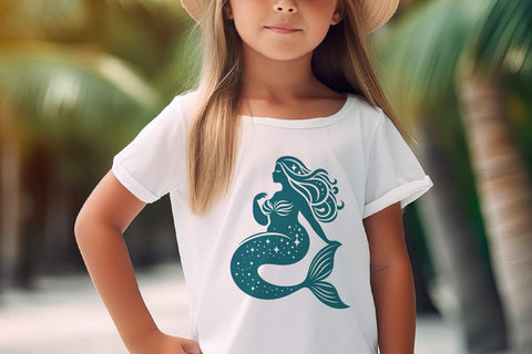 Starry Mermaid SVG | Plus Size Ocean Girl Cut File SVG Tafti Art 