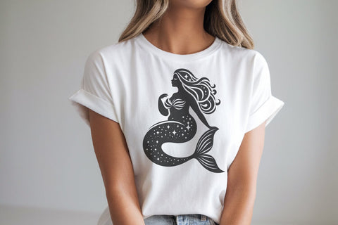 Starry Mermaid SVG | Plus Size Ocean Girl Cut File SVG Tafti Art 