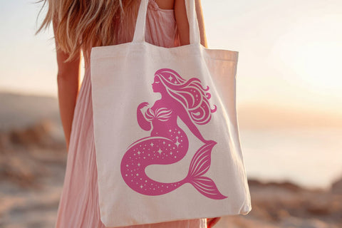 Starry Mermaid SVG | Plus Size Ocean Girl Cut File SVG Tafti Art 