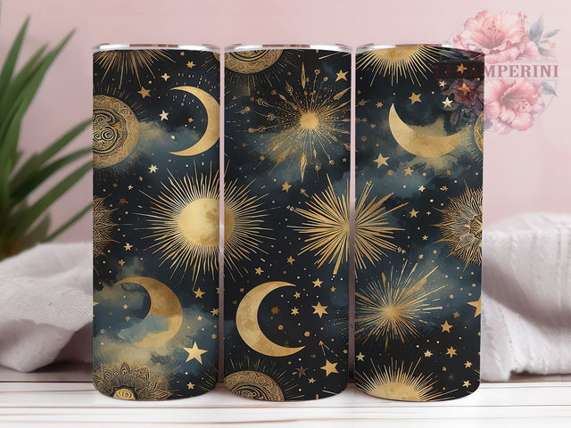 Starry Night Moon Galaxy Tumbler, Astrology Gift, Night Sky Cup, Moon Phase Pattern, Galaxy Tumbler Wrap, Space Theme Gift, Starry Night Design Sublimation Li Zamperini 