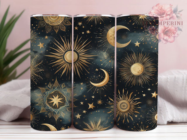 Starry Night Moon Galaxy Tumbler, Astrology Gift, Night Sky Cup, Moon Phase Pattern, Galaxy Tumbler Wrap, Space Theme Gift, Starry Night Design Sublimation Li Zamperini 
