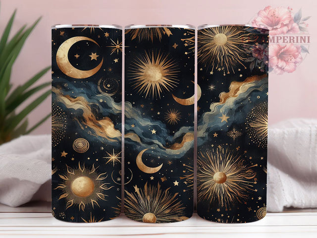 Starry Night Moon Galaxy Tumbler, Astrology Gift, Night Sky Cup, Moon Phase Pattern, Galaxy Tumbler Wrap, Space Theme Gift, Starry Night Design Sublimation Li Zamperini 