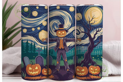 Starry Night Scarecrow 20oz Tumbler Wrap Sublimation PixelChick 
