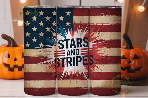 Stars and Stripes 20oz Tumbler Wrap Sublimation PixelChick 