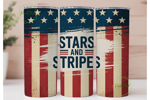 Stars and Stripes 20oz Tumbler Wrap Sublimation PixelChick 