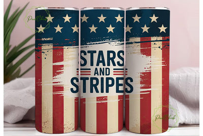 Stars and Stripes 20oz Tumbler Wrap Sublimation PixelChick 