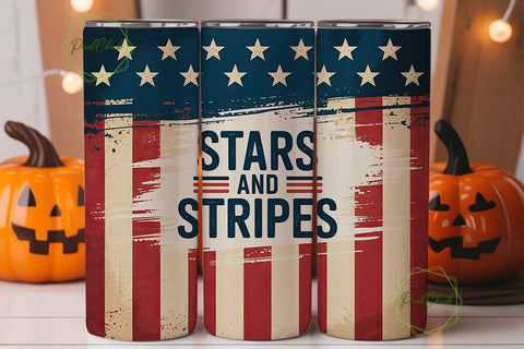 Stars and Stripes 20oz Tumbler Wrap Sublimation PixelChick 