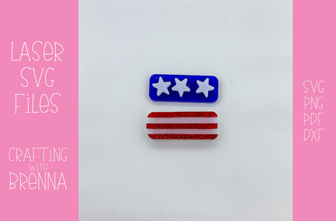 Stars and Stripes Hair Clip Laser SVG File SVG Crafting With Brenna 
