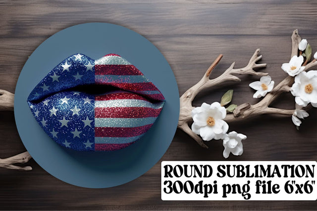 Stars and Stripes Lip Art Bundle Sublimation afrosvg 