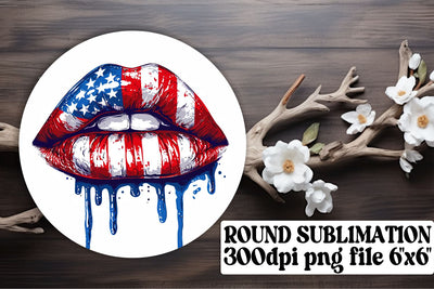 Stars and Stripes Lip Art Variety Sublimation afrosvg 