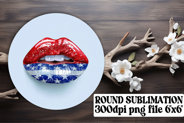 Stars and Stripes Lip Pattern Collection Sublimation afrosvg 