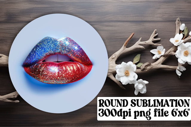 Stars and Stripes Lip Sublimation Set Sublimation afrosvg 