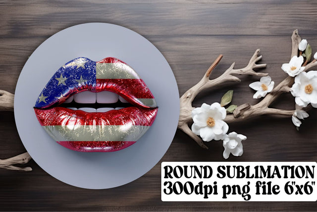 Stars and Stripes Lip Sublimation Sublimation afrosvg 
