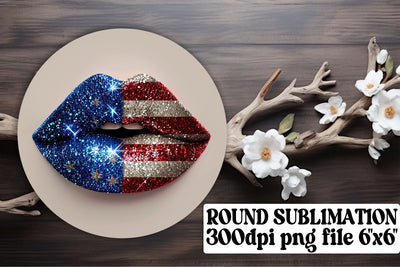 Stars and Stripes Lip Sublimation Trio Sublimation afrosvg 