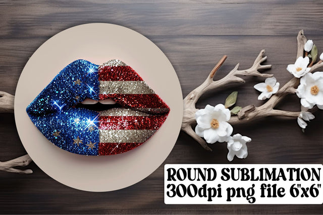 Stars and Stripes Lip Sublimation Trio Sublimation afrosvg 