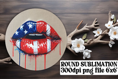 Stars and Stripes Lip Sublimation Variety Sublimation afrosvg 