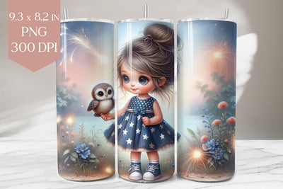 Stars & Fireworks Girl Tumbler Sublimation Sublimation BijouBay 