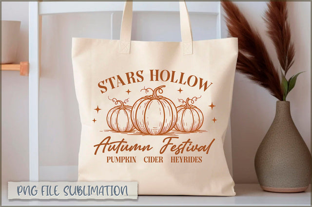 Stars hollow autumn festival pumpkin cider heyrides Tote Bag Sublimation Shetara Begum 