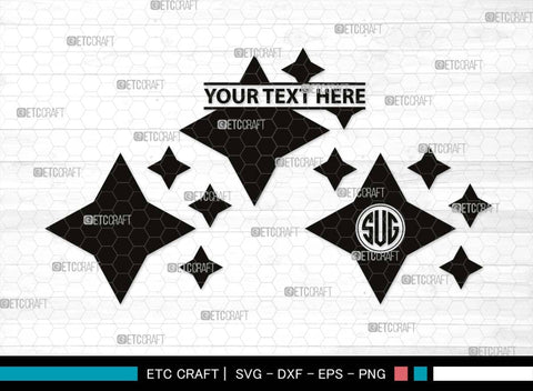 Stars Monogram, Stars Silhouette, Stars SVG, Glowing Stars Svg, Shooting Stars Svg, Sparkle Stars Svg, Sparkles Svg, SB00535 SVG ETC Craft 