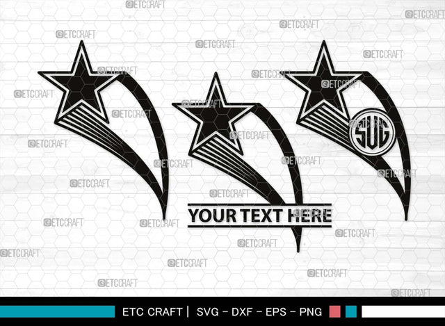 Stars Monogram, Stars Silhouette, Stars SVG, Glowing Stars Svg, Shooting Stars Svg, Sparkle Stars Svg, Sparkles Svg, SB00535 SVG ETC Craft 