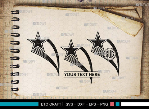 Stars Monogram, Stars Silhouette, Stars SVG, Glowing Stars Svg, Shooting Stars Svg, Sparkle Stars Svg, Sparkles Svg, SB00535 SVG ETC Craft 