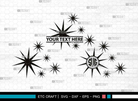 Stars Monogram, Stars Silhouette, Stars SVG, Glowing Stars Svg, Shooting Stars Svg, Sparkle Stars Svg, Sparkles Svg, SB00535 SVG ETC Craft 