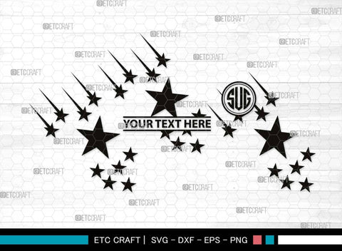 Stars Monogram, Stars Silhouette, Stars SVG, Glowing Stars Svg, Shooting Stars Svg, Sparkle Stars Svg, Sparkles Svg, SB00535 SVG ETC Craft 