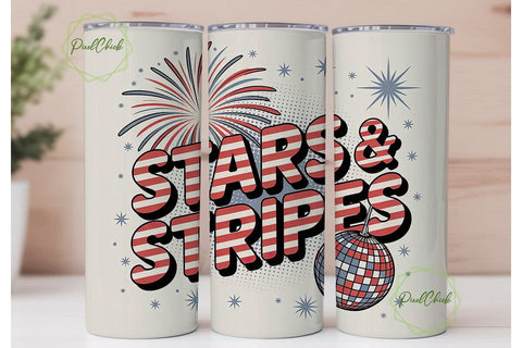 Stars & Stripes 20oz Tumbler Wrap Sublimation PixelChick 