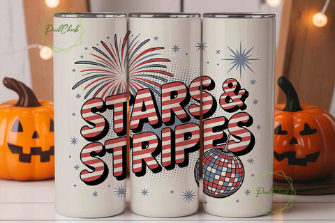 Stars & Stripes 20oz Tumbler Wrap Sublimation PixelChick 