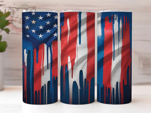 Stars & Stripes 4th of July 20oz Tumbler, Stars and Stripes Tumbler, American Flag Tumbler, Brushstroke Tumbler Design, Patriotic Tumbler, USA Tumbler Wrap, Independence Day Tumbler Sublimation Lara' s Designs 