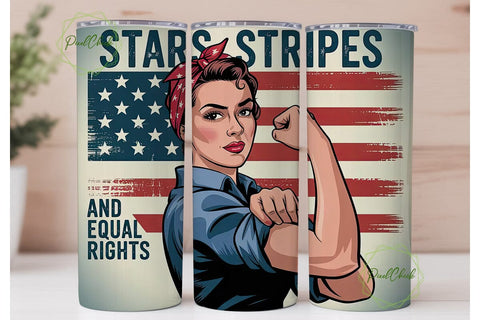 Stars Stripes and Equal Rights Tumbler Sublimation PixelChick 