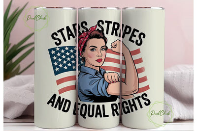 Stars Stripes and Equal Rights Tumbler Sublimation PixelChick 