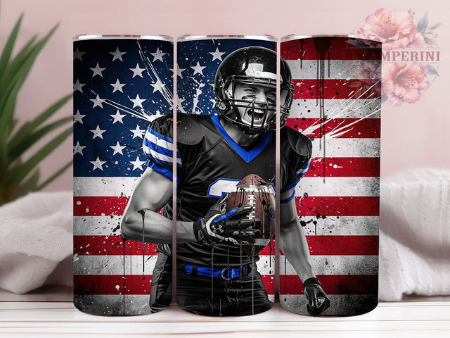 Stars & Stripes Football Tumbler, American Flag Football PNG, 20oz Tumbler Sublimation, USA Sports Wrap, Football Player Gift, Athlete Tumbler Design, Game Day Tumbler Wrap Sublimation Li Zamperini 