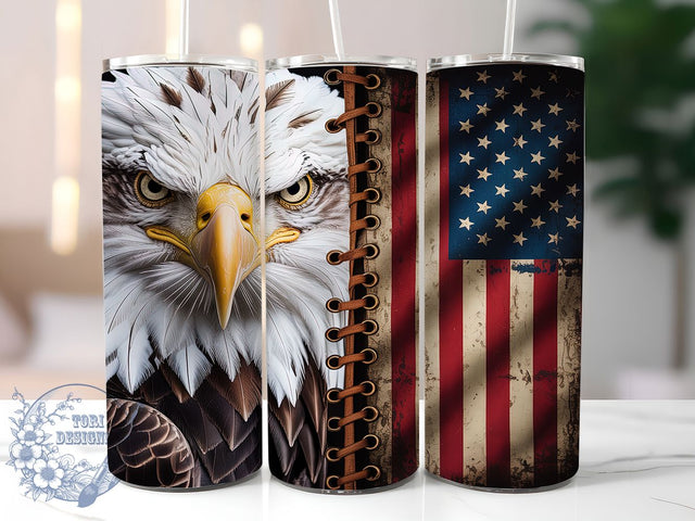 Stars & Stripes Freedom Eagle Tumbler, Eagle Sublimation PNG, Patriotic Tumbler Wrap, USA Pride Tumbler, 4th Of July Tumbler, Freedom Eagle Design, Veteran Gift Tumbler Sublimation ToriDesigns 