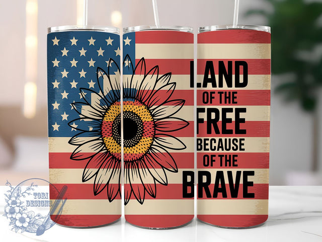Stars & Stripes Freedom Tumbler, Land Of The Free PNG, Patriotic Tumbler Wrap, 4th Of July Sublimation, Red White Blue Tumbler, Independence Day Design, 20oz Tumbler Wrap USA Sublimation ToriDesigns 