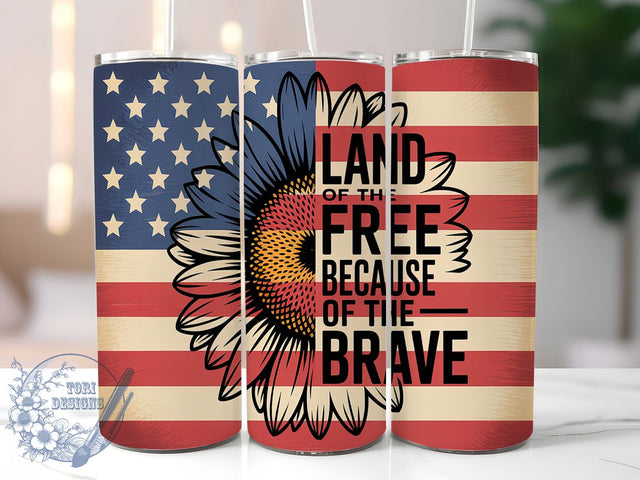 Stars & Stripes Freedom Tumbler, Land Of The Free PNG, Patriotic Tumbler Wrap, 4th Of July Sublimation, Red White Blue Tumbler, Independence Day Design, 20oz Tumbler Wrap USA Sublimation ToriDesigns 