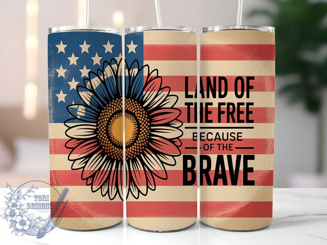Stars & Stripes Freedom Tumbler, Land Of The Free PNG, Patriotic Tumbler Wrap, 4th Of July Sublimation, Red White Blue Tumbler, Independence Day Design, 20oz Tumbler Wrap USA Sublimation ToriDesigns 